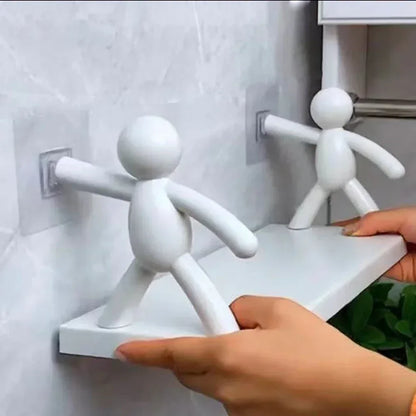 1PC 2PCS Self-adhesive Tape Buckle Holder Bathroom Shampoo Storage Racks Plastic Shelf Storage Organization Shelves Support