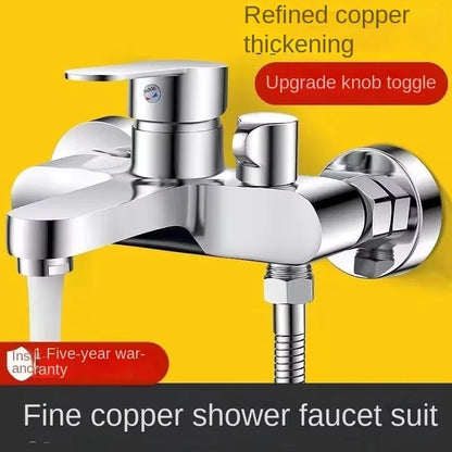 1pc Bathroom Triple Shower Faucet Hot And Cold Water Bath Mixer Bathtub Tap Brass Bathroom Fixture Brass Shower Faucet
