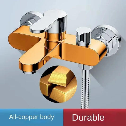 1pc Bathroom Triple Shower Faucet Hot And Cold Water Bath Mixer Bathtub Tap Brass Bathroom Fixture Brass Shower Faucet